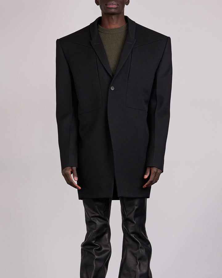 Rick Owens Runway Tatlin Wool Drill Jacket Black