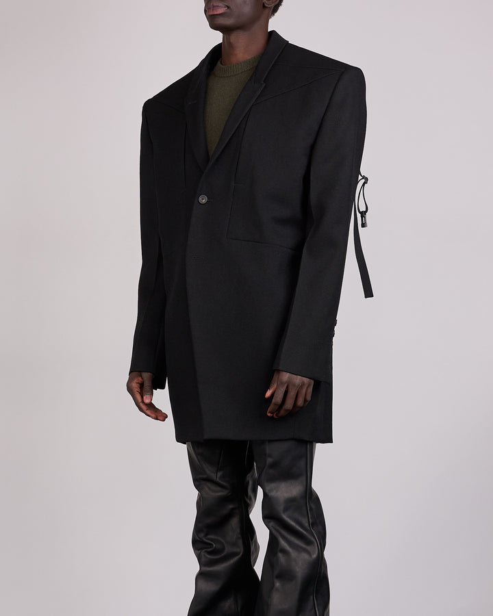 Rick Owens Runway Tatlin Wool Drill Jacket Black