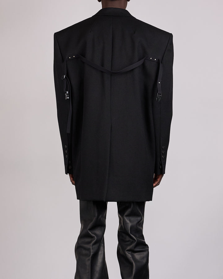 Rick Owens Runway Tatlin Wool Drill Jacket Black