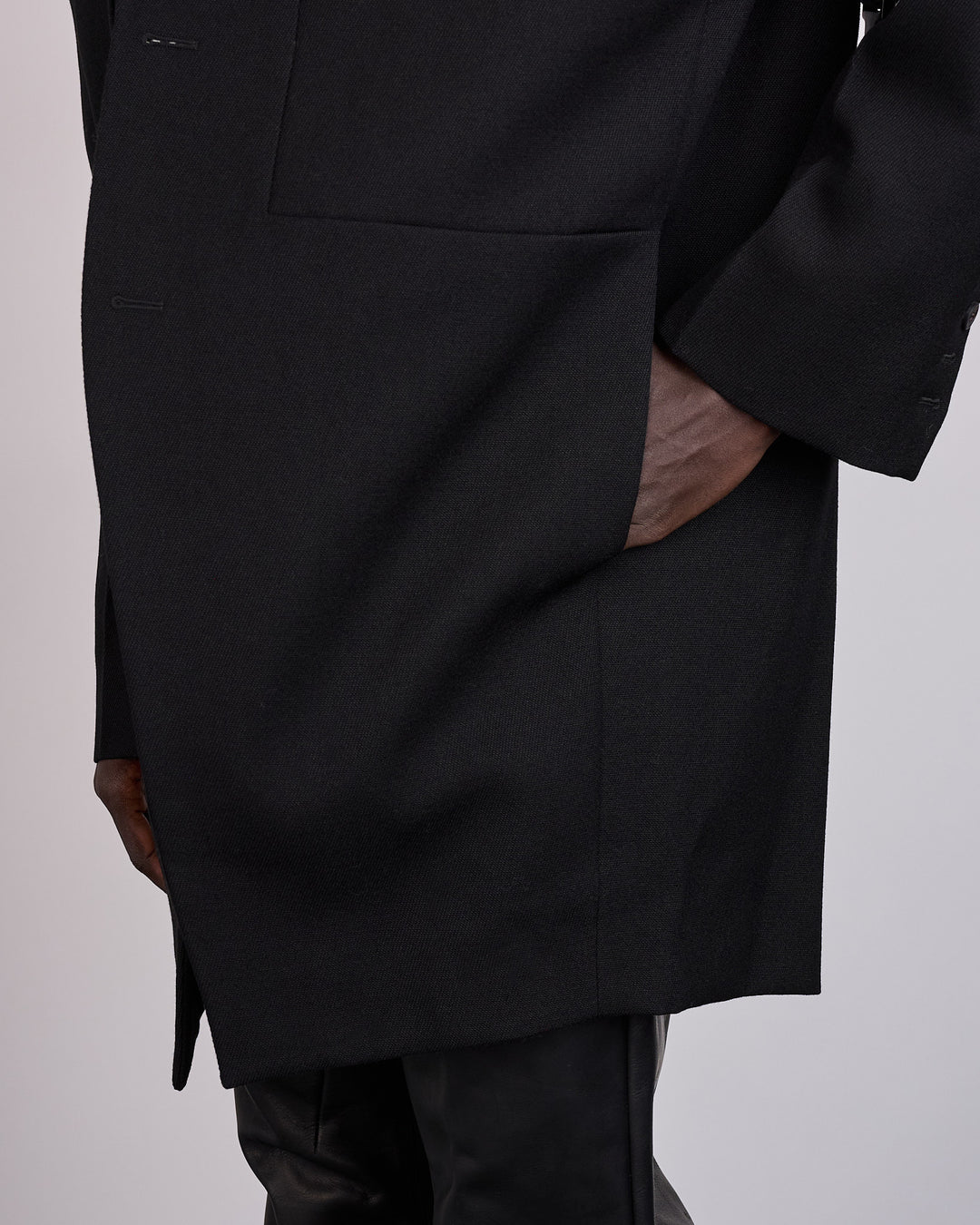 Rick Owens Runway Tatlin Wool Drill Jacket Black