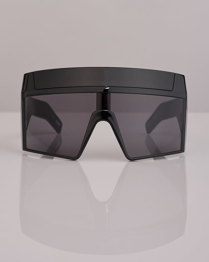 Rick Owens Runway Temple Rev Shiny Sunglass Black Black