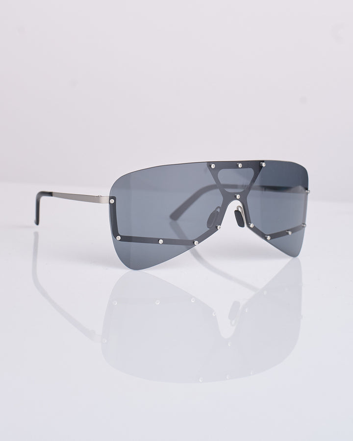 Rick Owens Runway Tower Alrifht Sunglass Silver Black