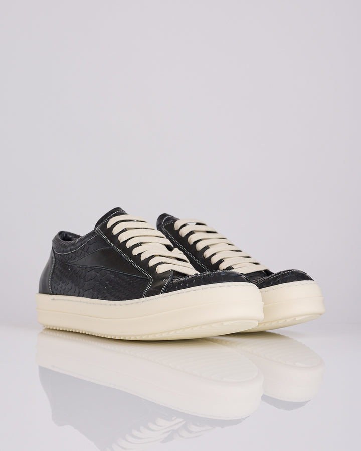 Rick Owens Runway Vintage Sneaker Lamb Python Black Black Milk