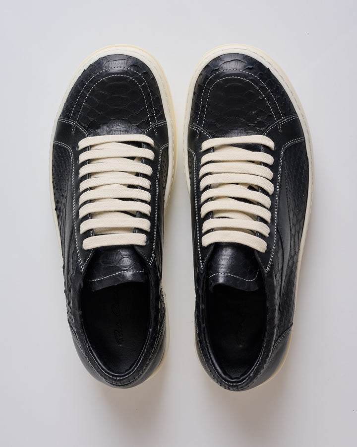 Rick Owens Runway Vintage Sneaker Lamb Python Black Black Milk