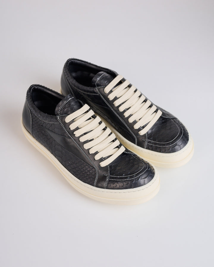 Rick Owens Runway Vintage Sneaker Lamb Python Black Black Milk