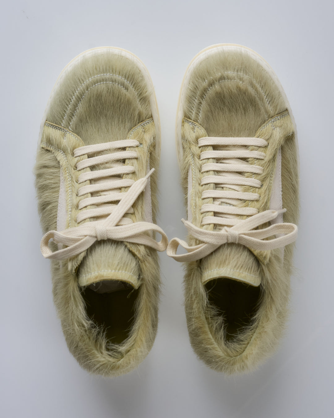 Rick Owens Runway Vintage Sneaker Unshaved Leather Acid/Milk