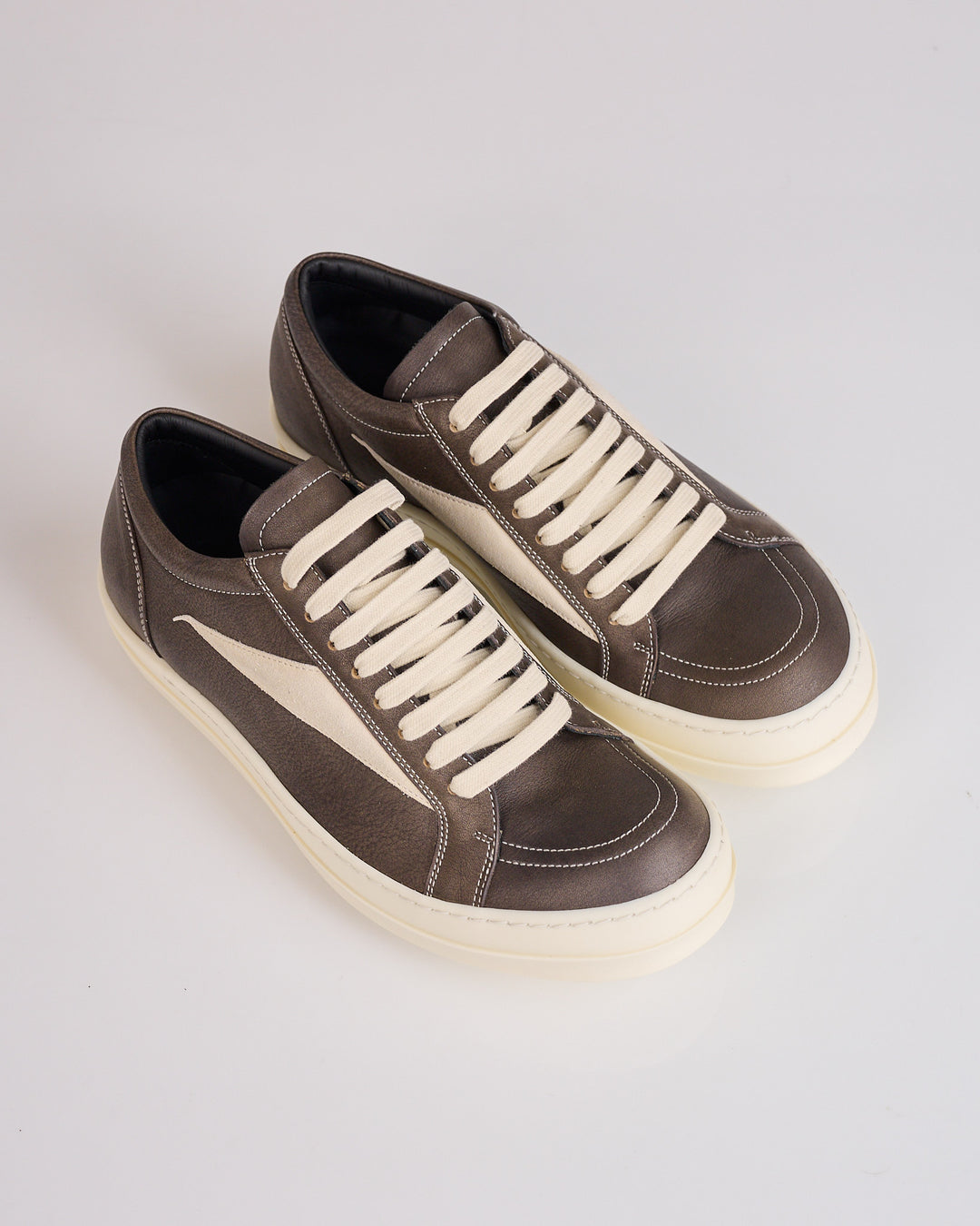 Rick Owens Runway Vintage Sneaks Lamb Leather Washed Black Milk