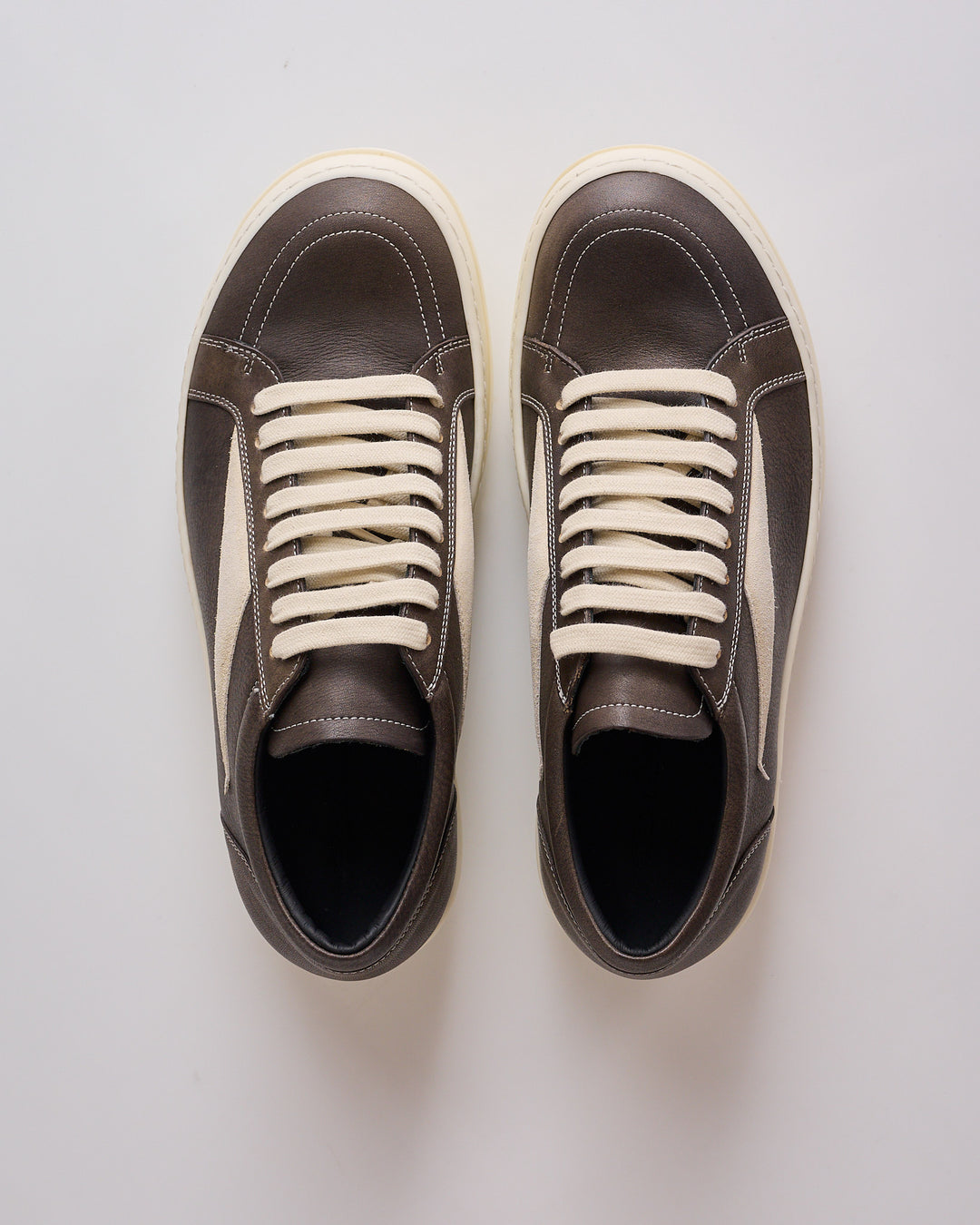 Rick Owens Runway Vintage Sneaks Lamb Leather Washed Black Milk
