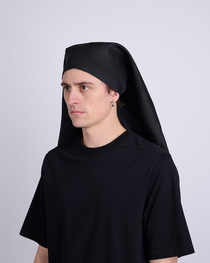 Rick Owens Runway Wig Nun Linen Twill Black