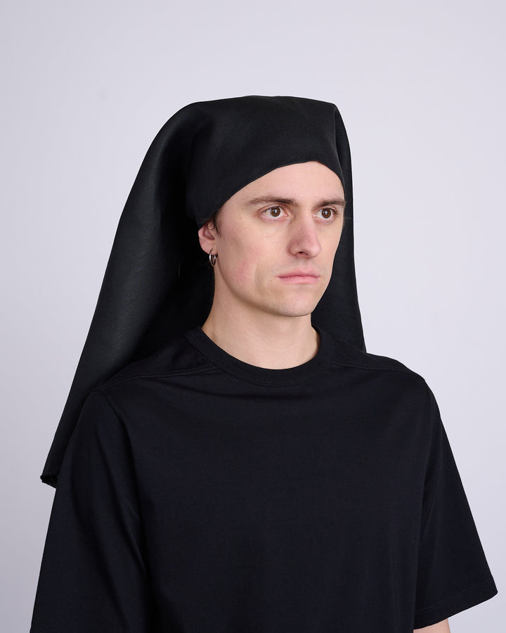 Rick Owens Runway Wig Nun Linen Twill Black