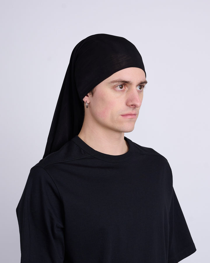 Rick Owens Runway Wig Rag Stretch Cupro Jersey Black