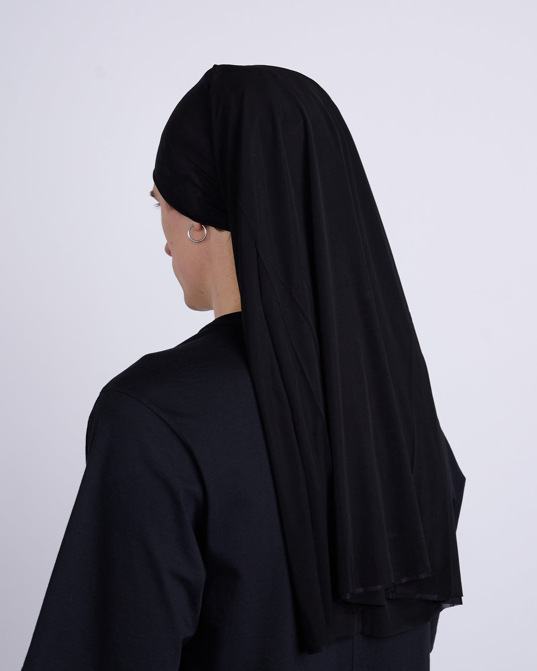 Rick Owens Runway Wig Rag Stretch Cupro Jersey Black