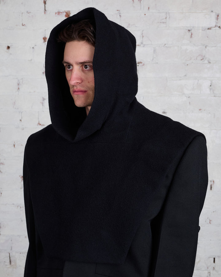 Rick Owens Runway Wool Lodenette Cowl Black