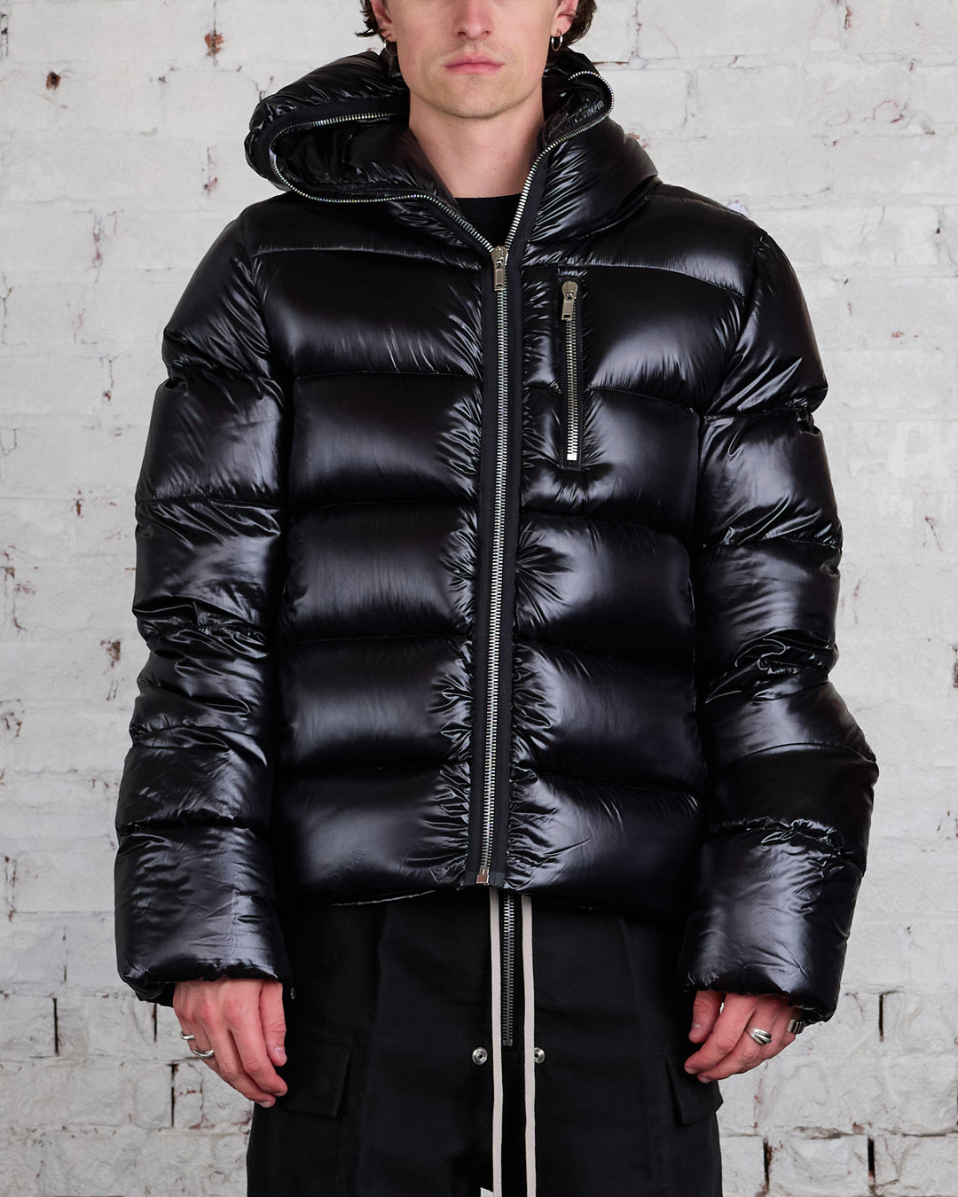 Rick Owens Sealed Duvet Jacket Laque Nylon Black