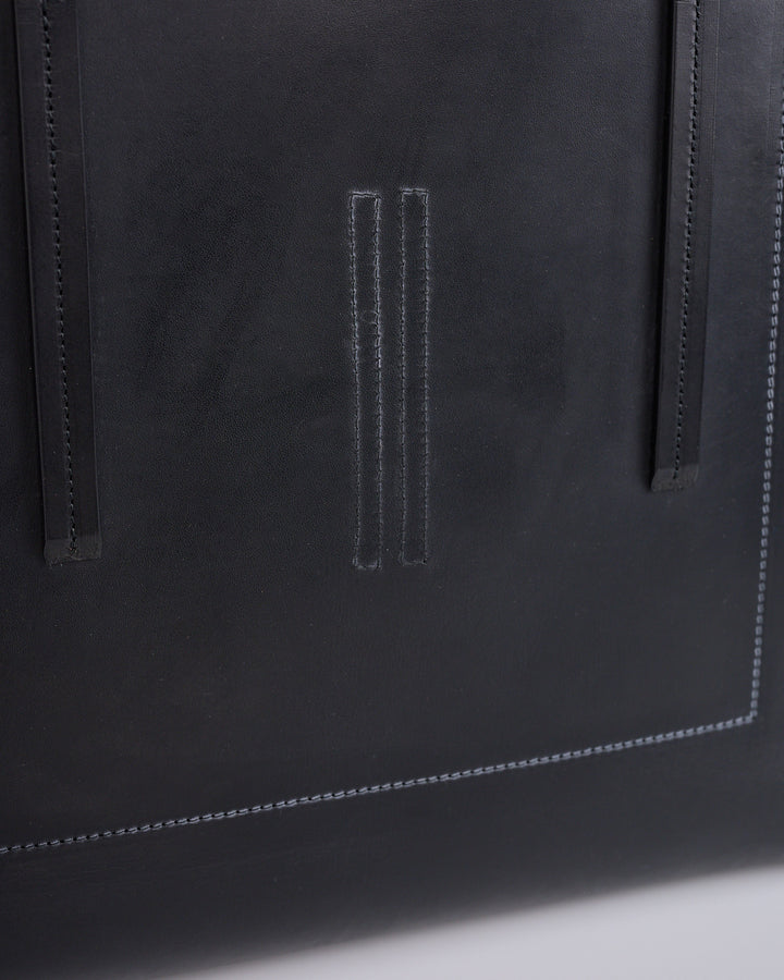 Rick Owens Shopper Tote Bag Glasgow Leather Black