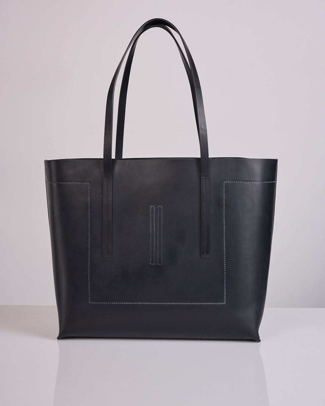Rick Owens Shopper Tote Bag Glasgow Leather Black