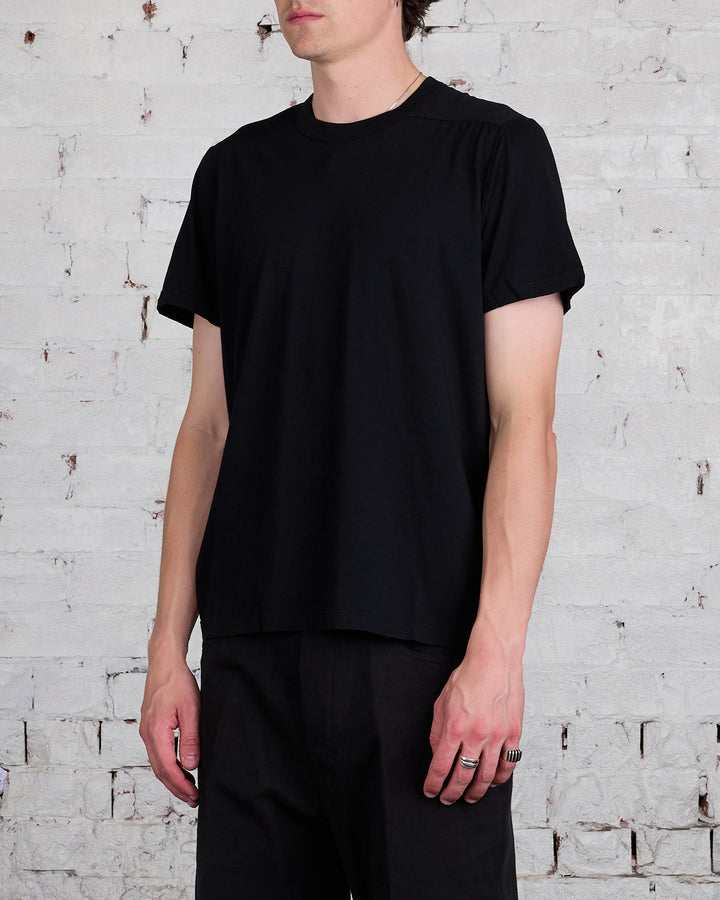 Rick Owens Short Level T-Shirt Cashmere Jersey Black