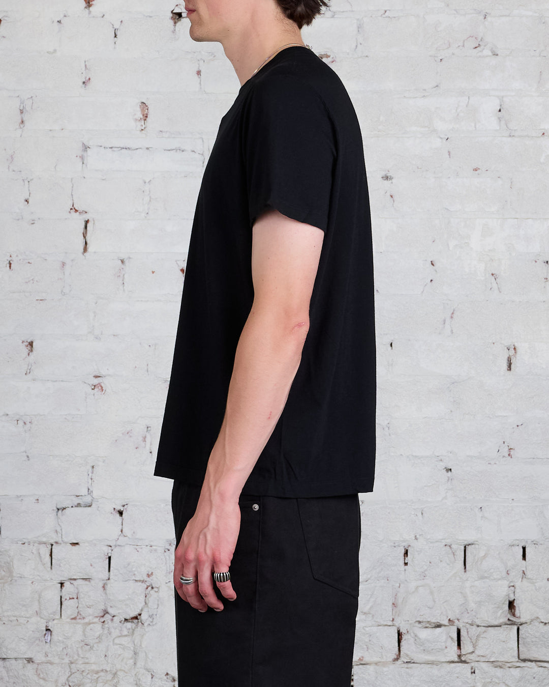 Rick Owens Short Level T-Shirt Cashmere Jersey Black