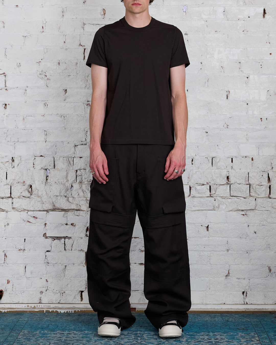 Rick Owens Short Level T-Shirt Cotton Jersey Dark Dust