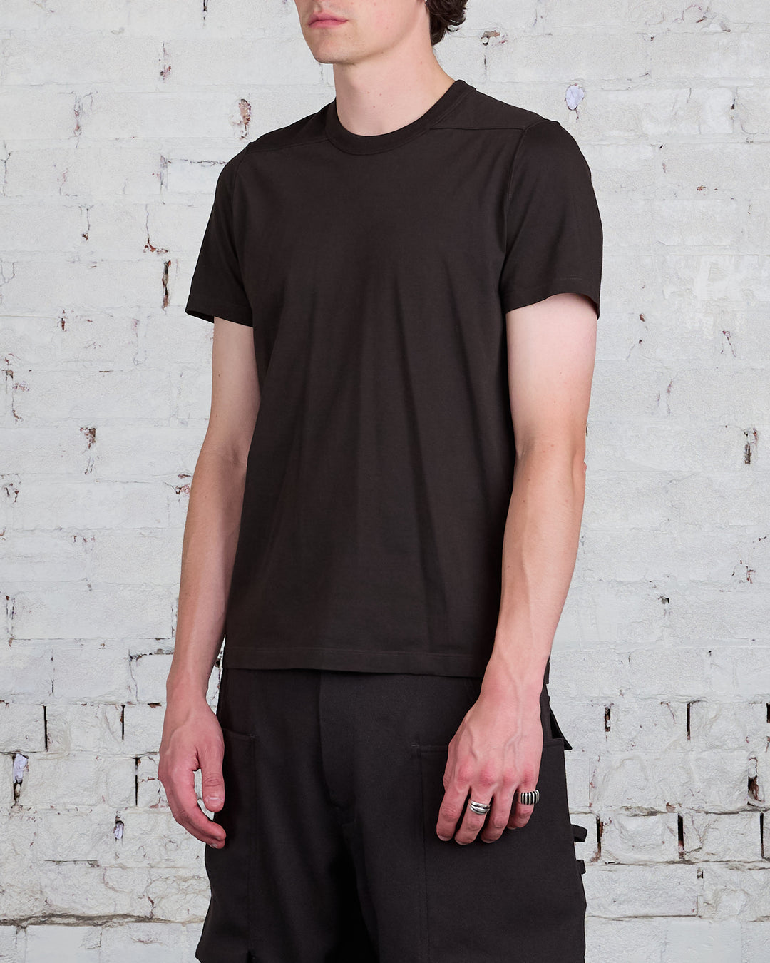 Rick Owens Short Level T-Shirt Cotton Jersey Dark Dust