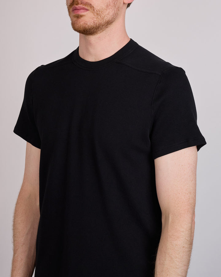 Rick Owens Short Level T-Shirt Double Cotton Jersey Black