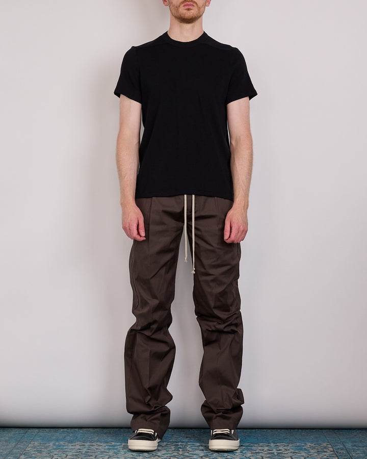 Rick Owens Short Level T-Shirt Double Cotton Jersey Black