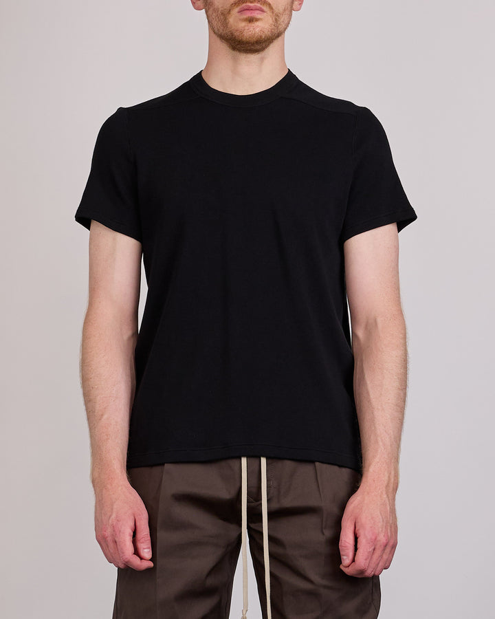 Rick Owens Short Level T-Shirt Double Cotton Jersey Black