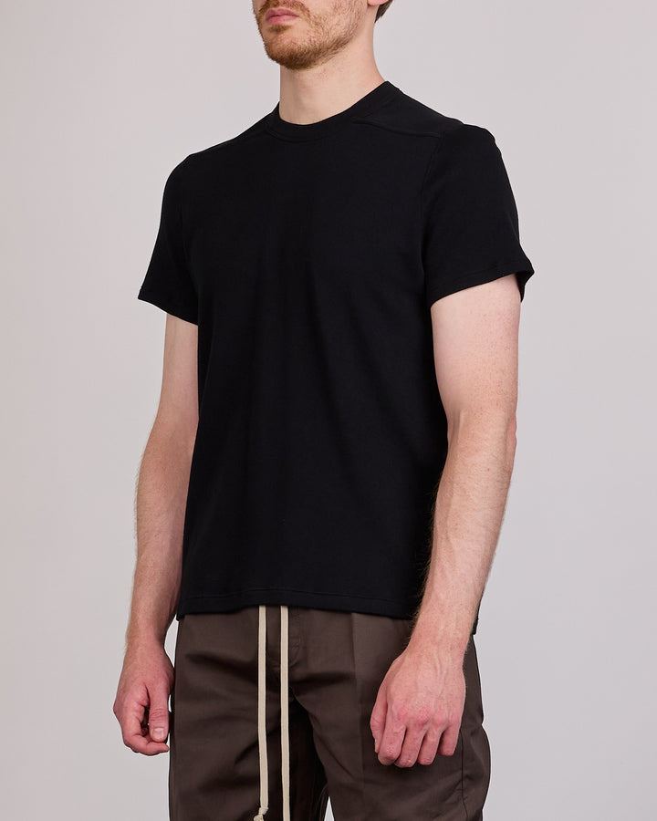 Rick Owens Short Level T-Shirt Double Cotton Jersey Black