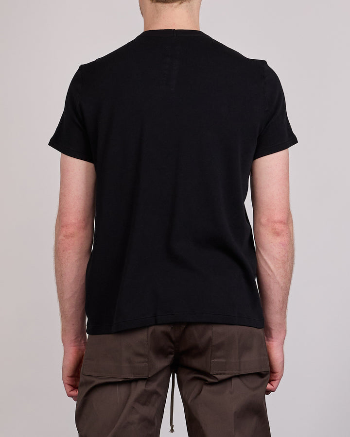 Rick Owens Short Level T-Shirt Double Cotton Jersey Black