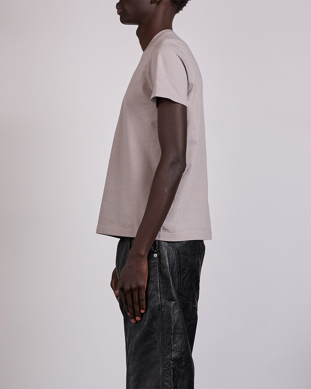 Rick Owens Short Level T-Shirt JA Classic Jersey Pearl