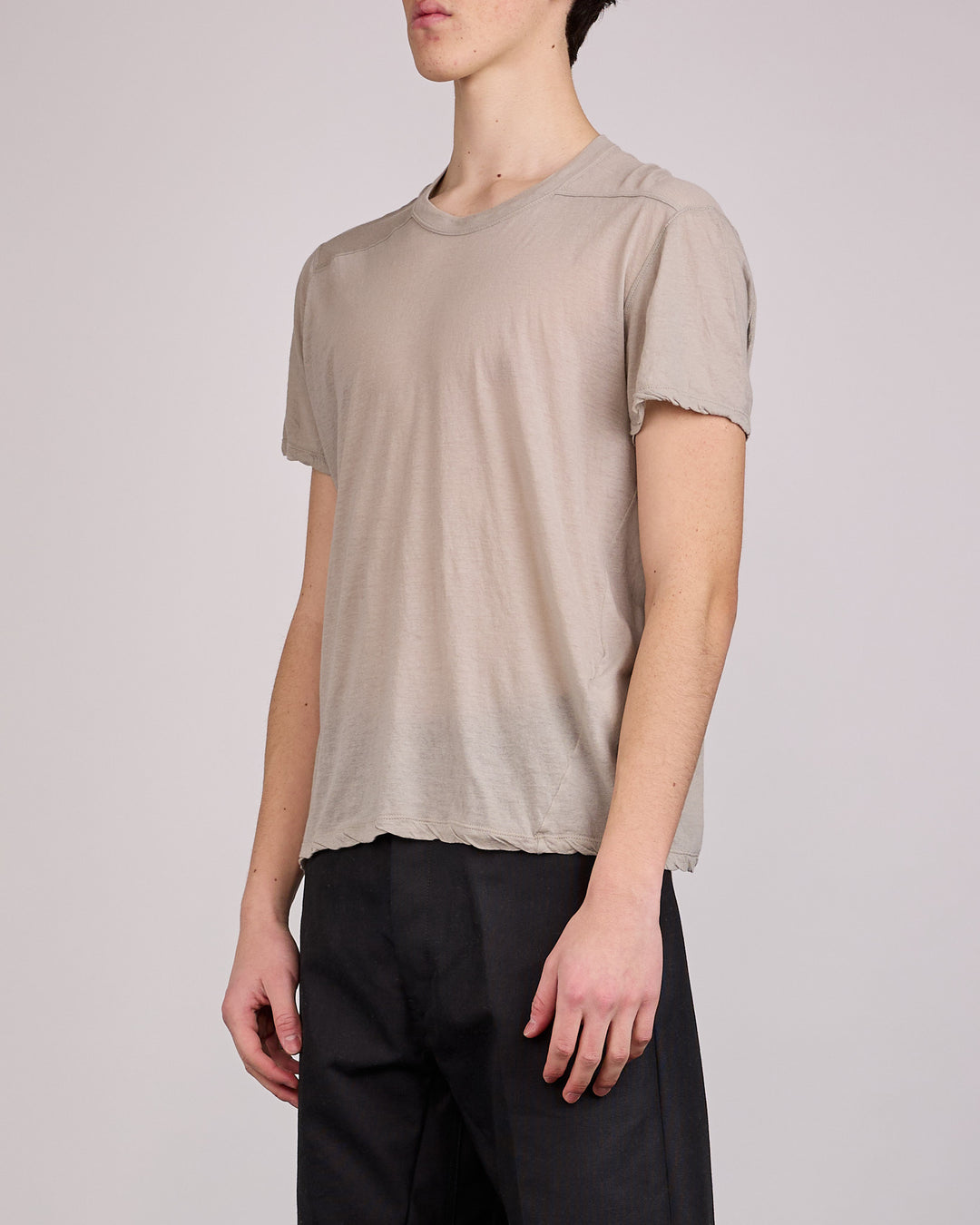 Rick Owens Short Level T-Shirt UC Unstable Cotton Pearl