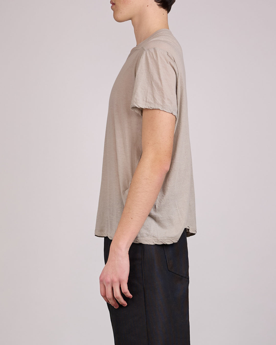 Rick Owens Short Level T-Shirt UC Unstable Cotton Pearl