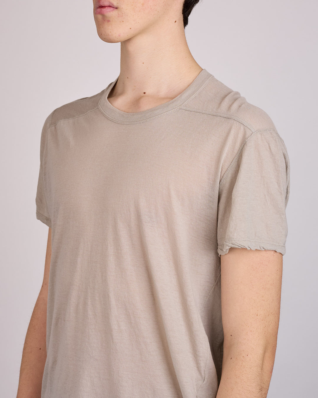 Rick Owens Short Level T-Shirt UC Unstable Cotton Pearl