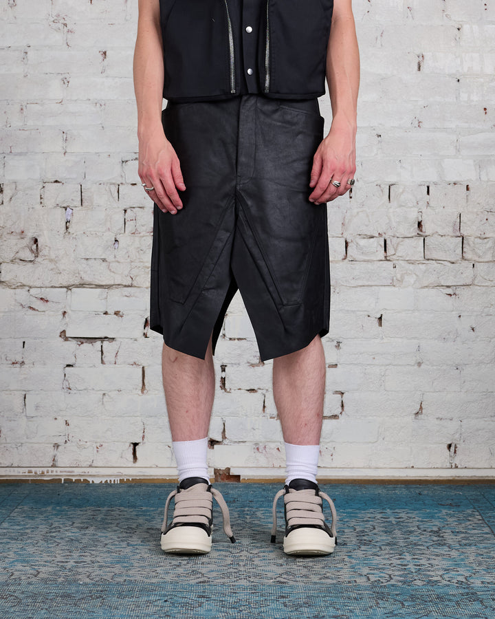 Rick Owens Slivered Skirt Siena Calf Leather Black