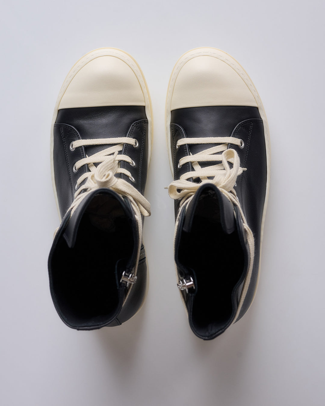 Rick Owens Sneakers Hollywood Full Grain Black Milk Milk