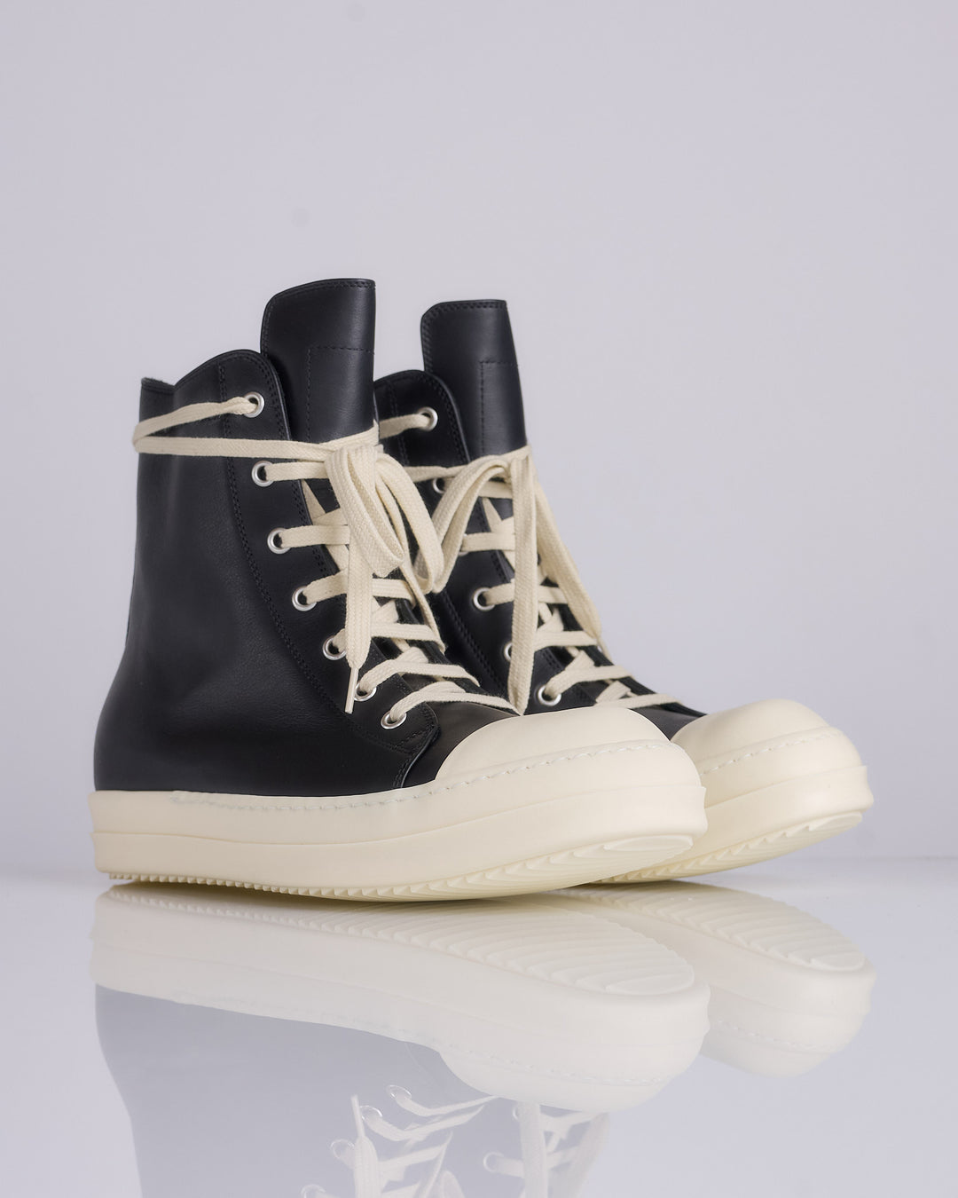 Rick Owens Sneakers Hollywood Full Grain Black Milk Milk