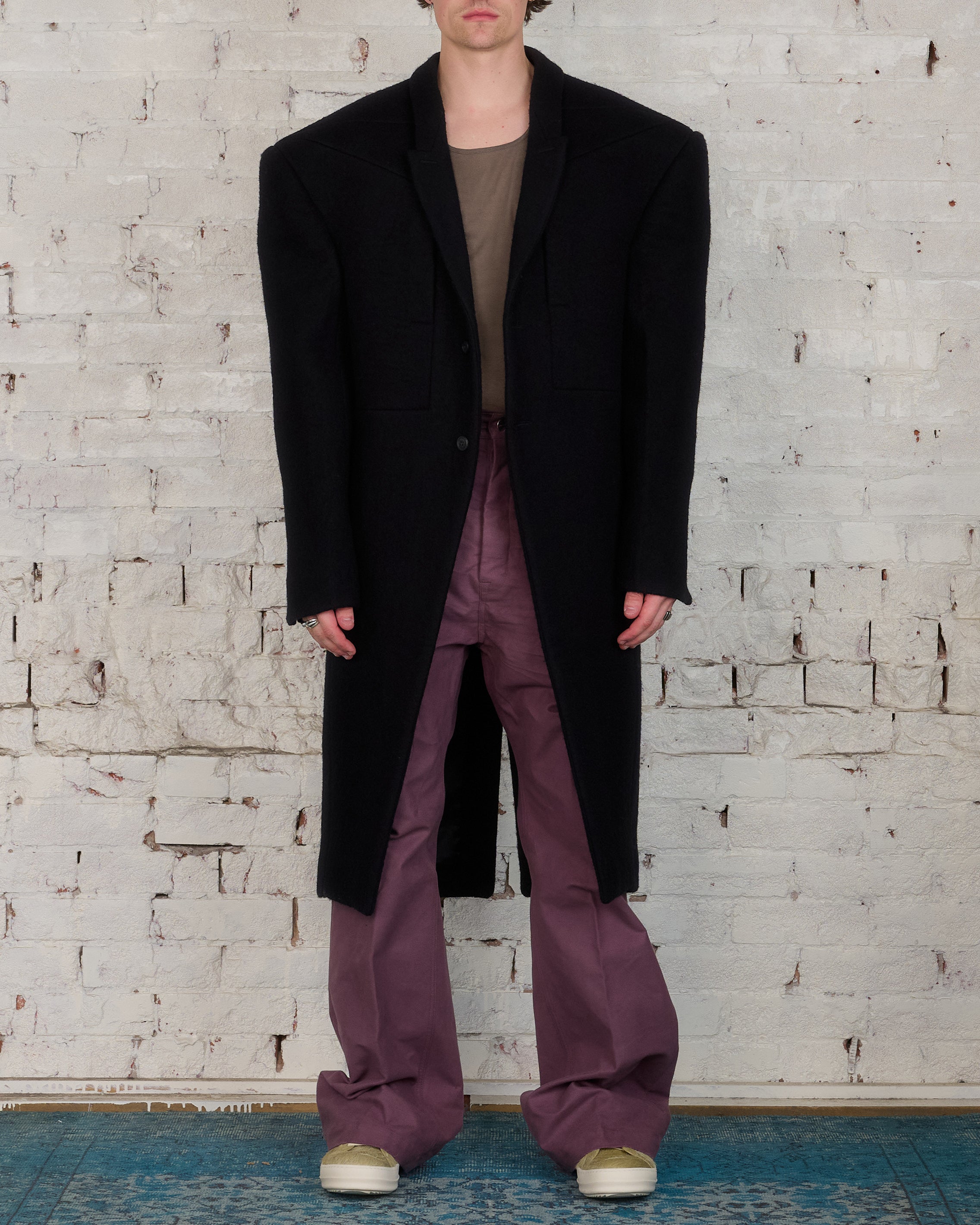 Rick Owens Soft Jumbo Tatlin Coat Boiled Wool Black