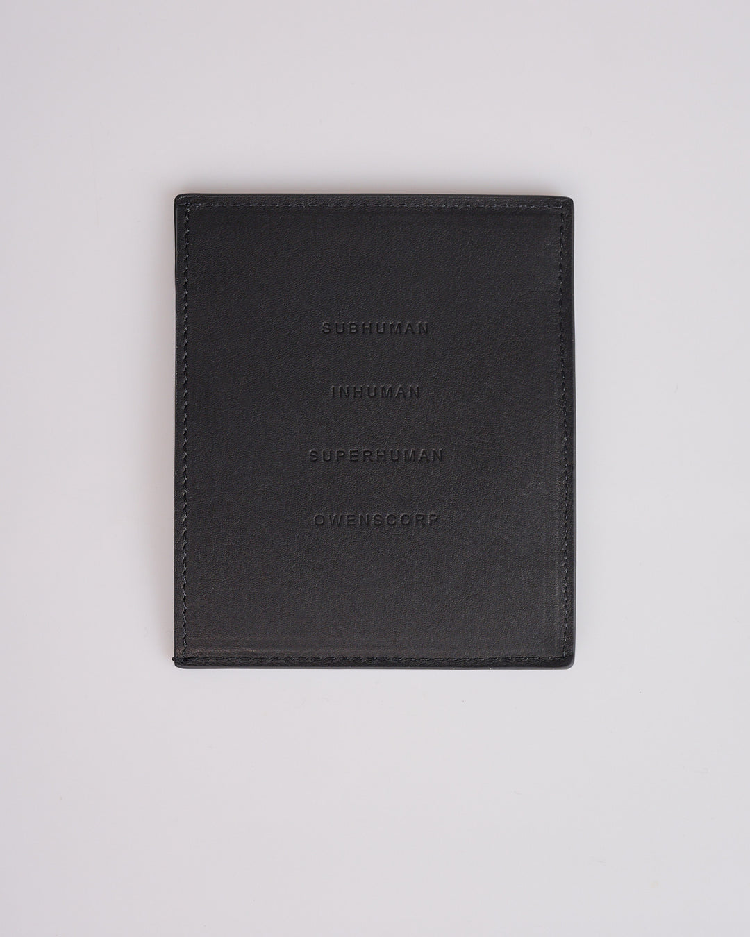 Rick Owens Square CC Holder Wallet Oily Calf Emboss Black