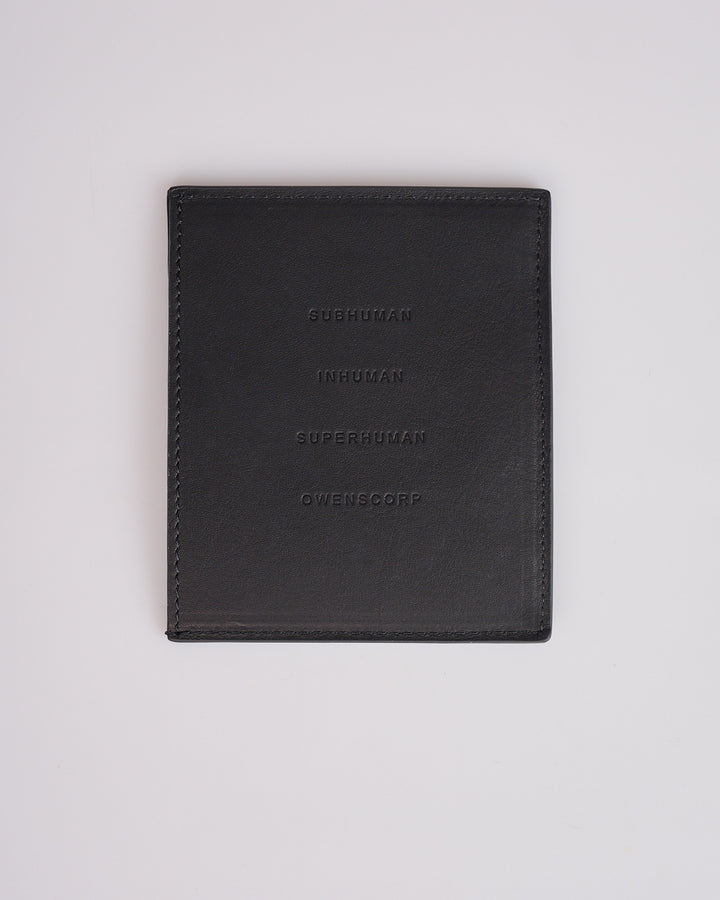 Rick Owens Square CC Holder Wallet Oily Calf Emboss Black