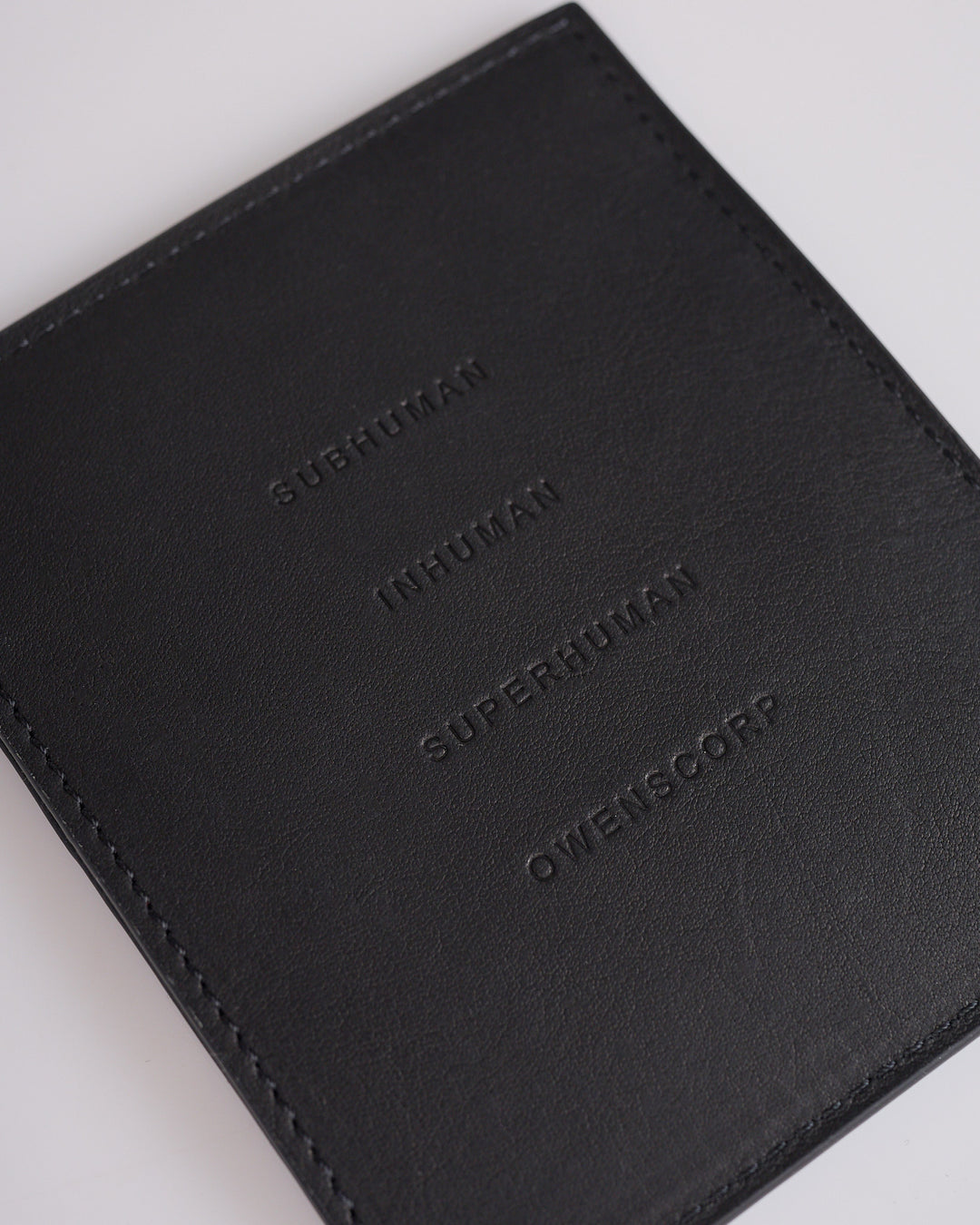 Rick Owens Square CC Holder Wallet Oily Calf Emboss Black