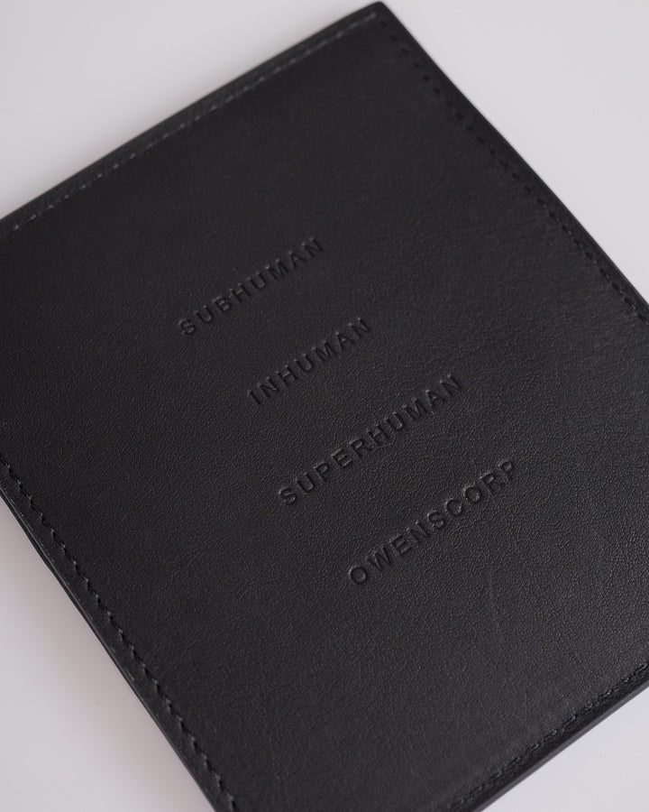 Rick Owens Square CC Holder Wallet Oily Calf Emboss Black