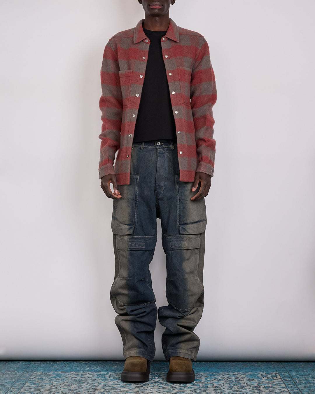 Rick Owens Stefan Cargo Pant 14oz Slub Denim Dark Dust Degrade