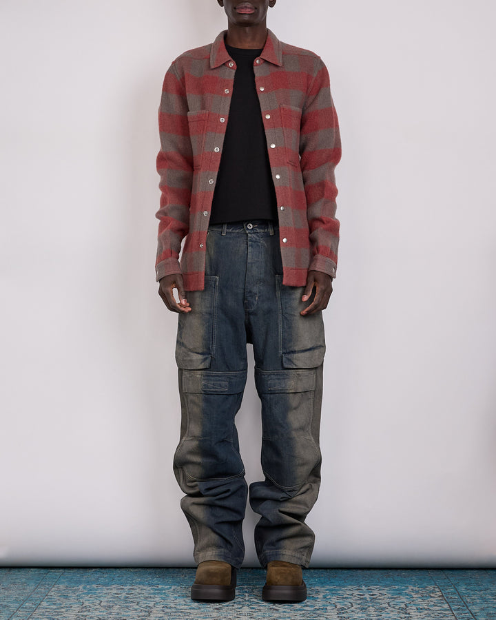 Rick Owens Stefan Cargo Pant 14oz Slub Denim Dark Dust Degrade