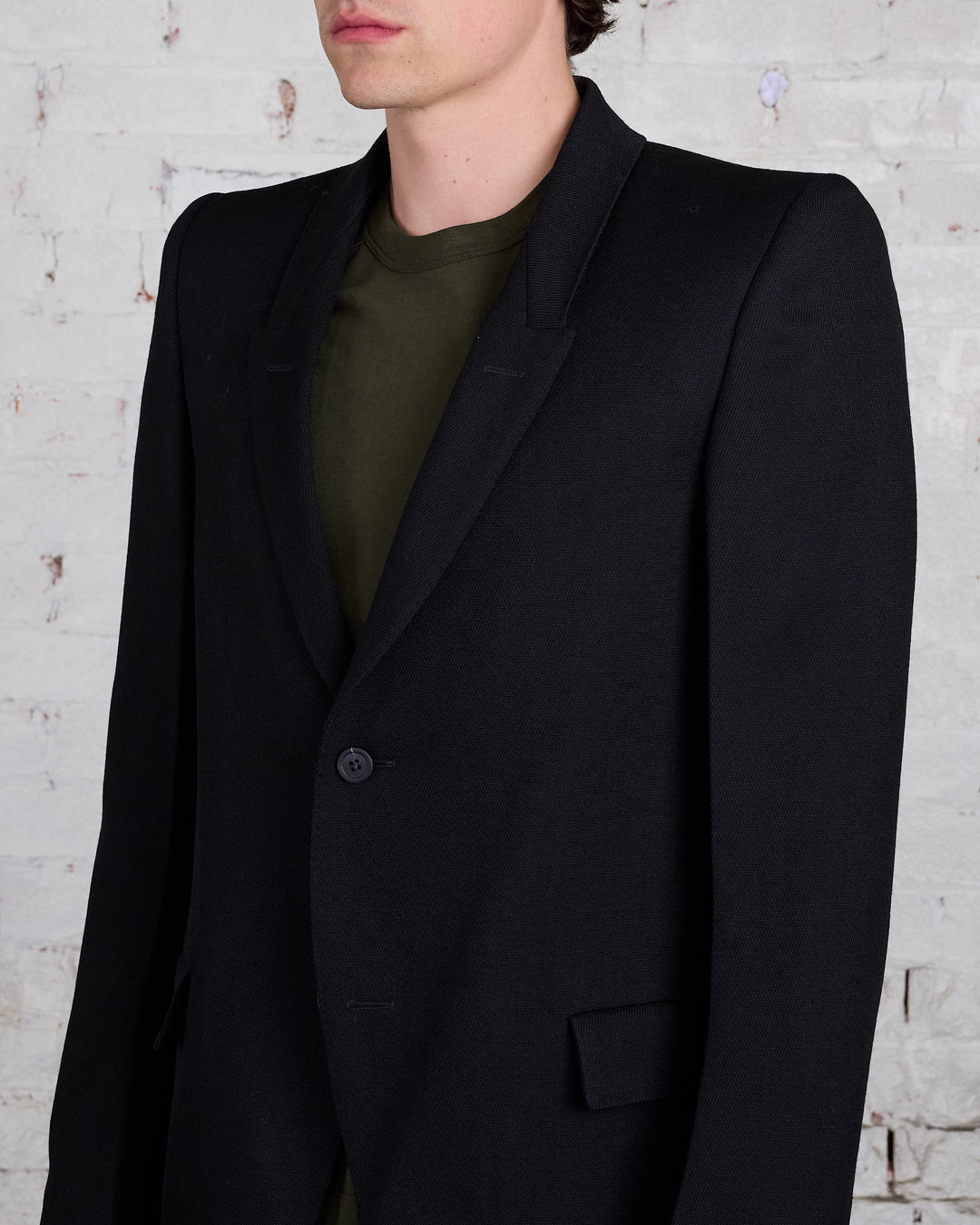 Rick Owens Tatlin Blazer Wool Drill Black