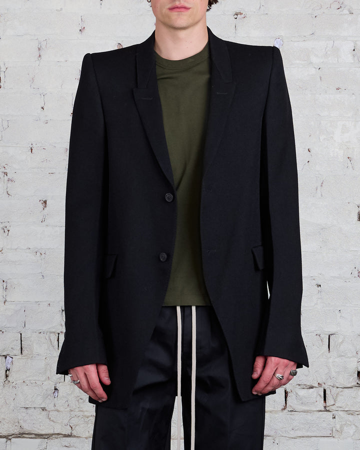 Rick Owens Tatlin Blazer Wool Drill Black