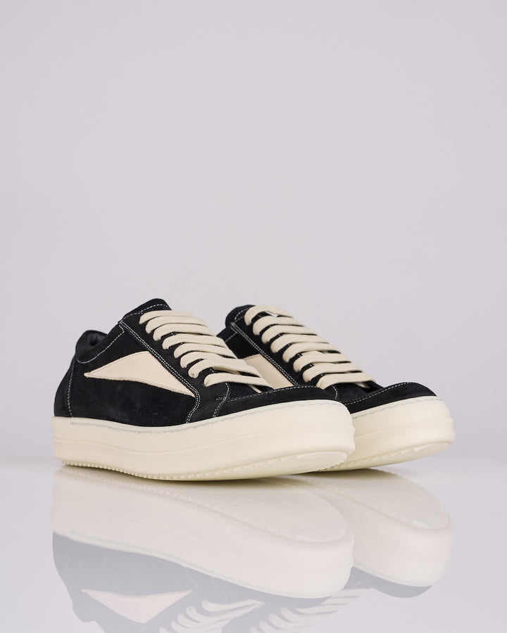 Rick Owens Temple Vintage Sneak Suede Leather Black Milk
