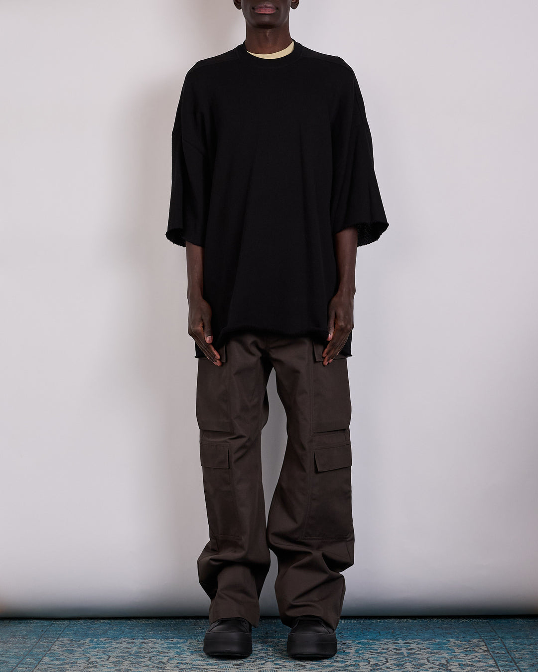 Rick Owens Tommy T-Shirt Nep Terry Jersey Black