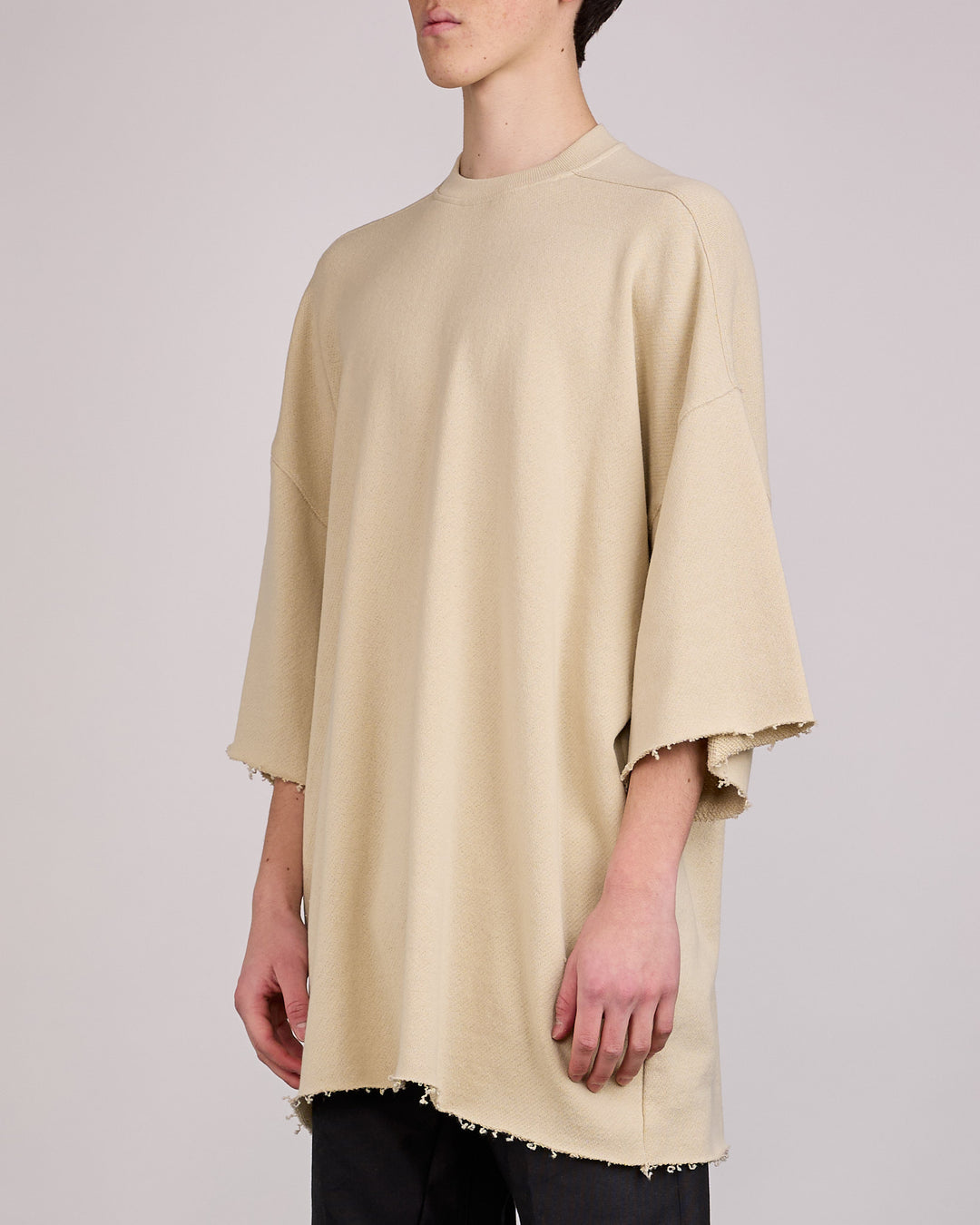 Rick Owens Tommy T-Shirt Nep Terry Jersey Sand
