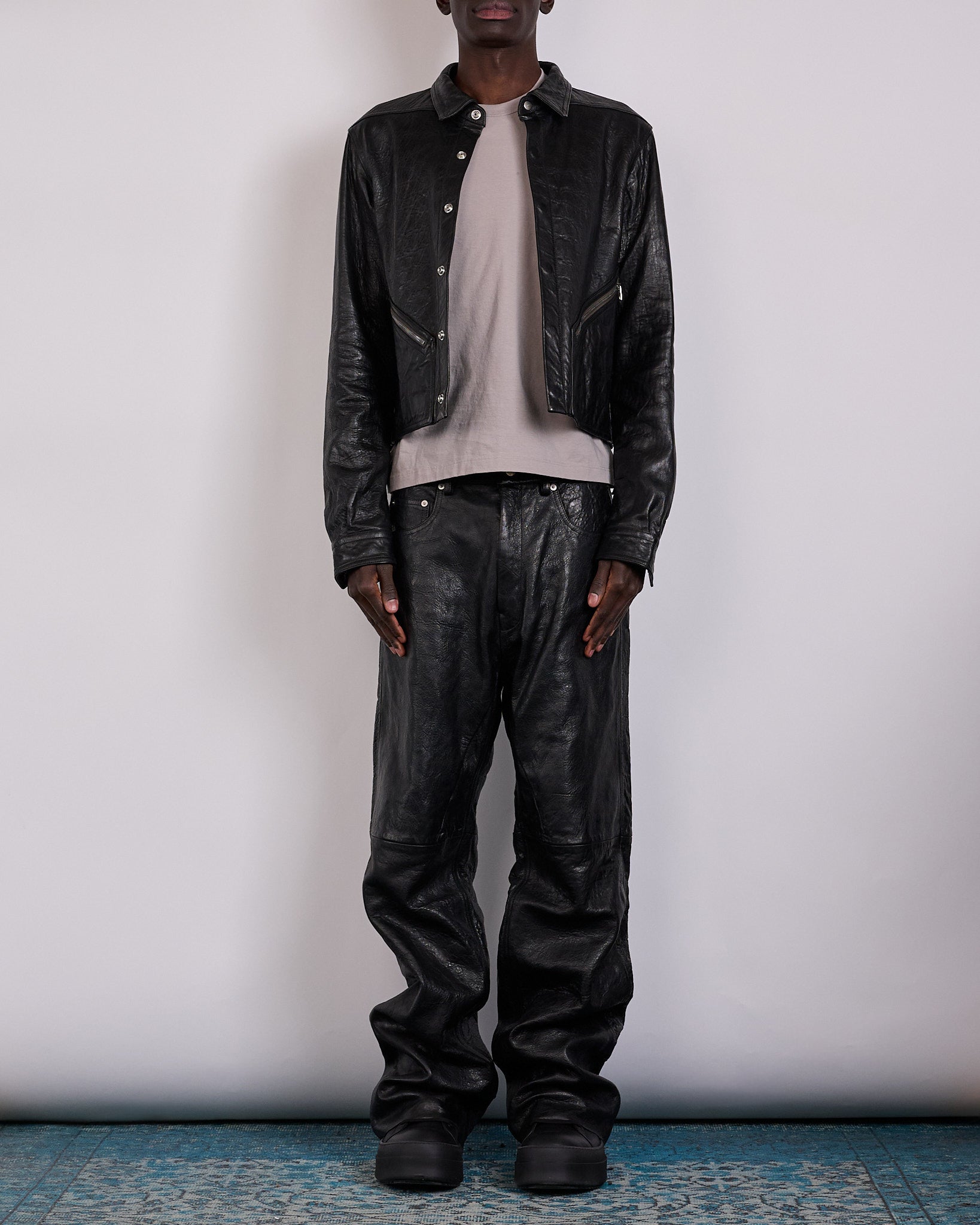 Rick Owens Tour Alice Jacket Tumbled Lamb Leather Black – LESS 17