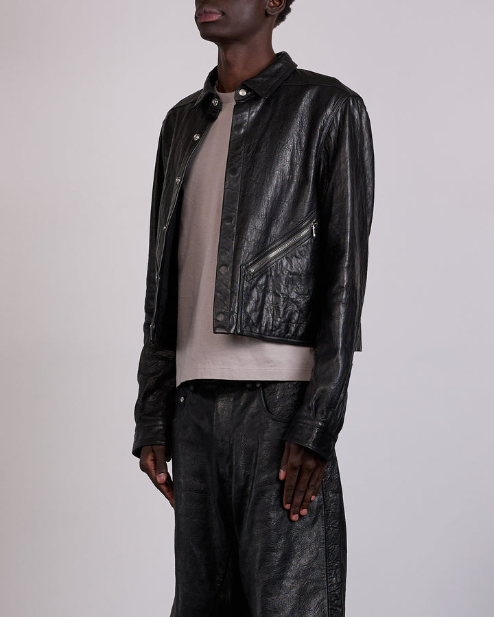 Rick Owens Tour Alice Jacket Tumbled Lamb Leather Black